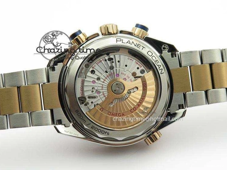 0320 FlexibleFit Seamaster Professional Chrono SS RG Blue Ceramic Blue Dial On SS RG Bracelet A 8211